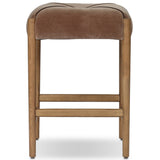Auden Leather Stool, Monte Mushroom by Four Hands