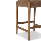 Auden Leather Stool, Monte Mushroom by Four Hands