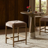 Auden Leather Stool, Monte Mushroom by Four Hands