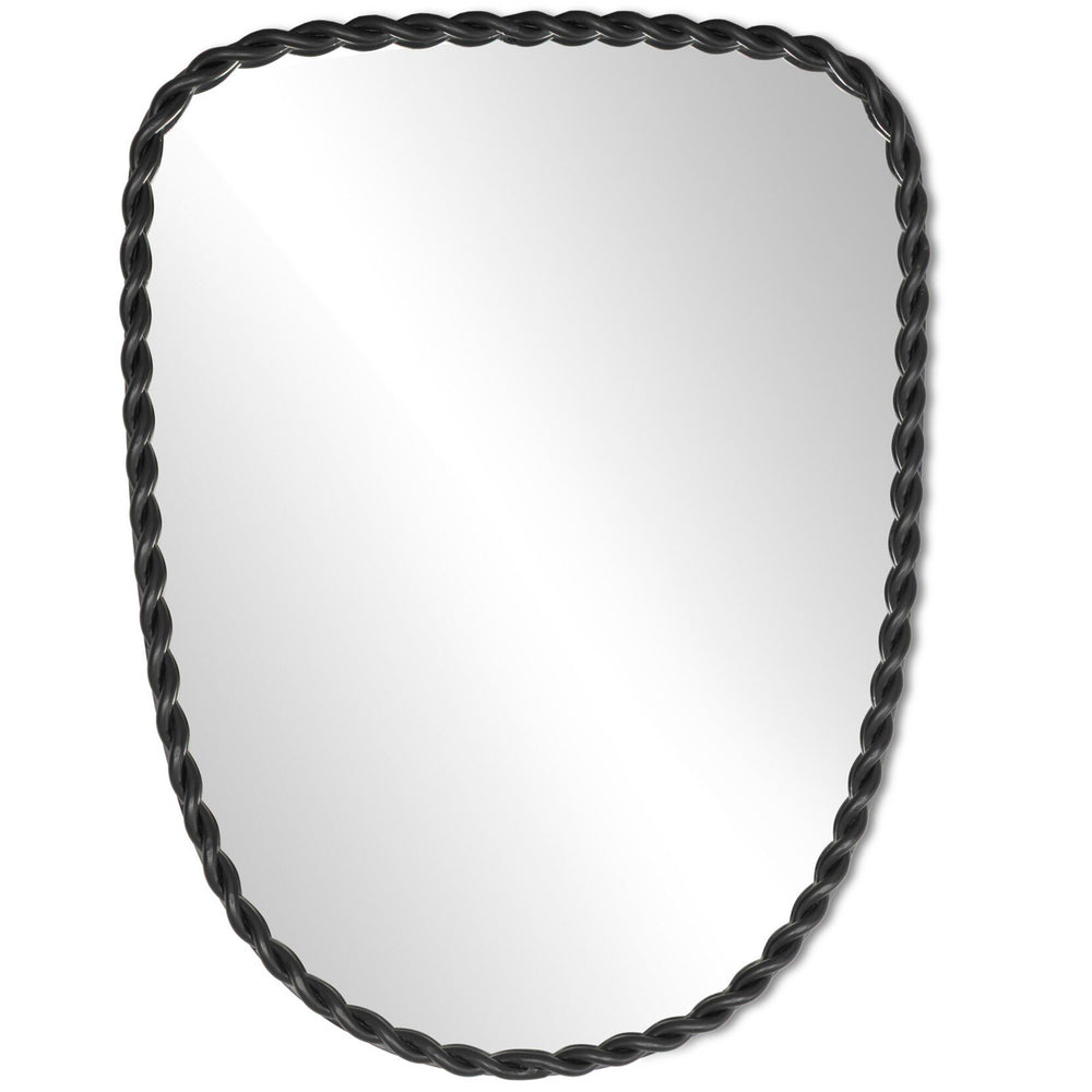 Dren Wall Mirror, Matte Black by Four Hands