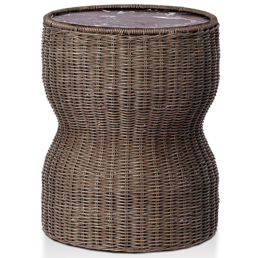 Brixby Outdoor End Table, Merlot Marble by Four Hands