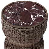 Brixby Outdoor End Table, Merlot Marble by Four Hands