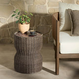Brixby Outdoor End Table, Merlot Marble by Four Hands