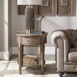 Raelynn Lamp Table, Weathered Pecan-Furniture - Accent Tables-High Fashion Home