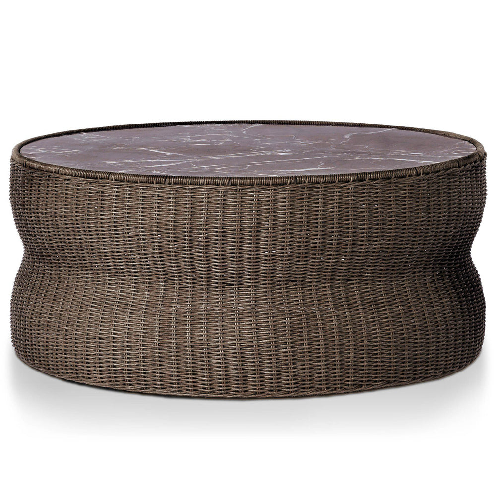 Brixby Outdoor Coffee Table, Merlot Marble by Four Hands