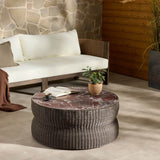 Brixby Outdoor Coffee Table, Merlot Marble by Four Hands