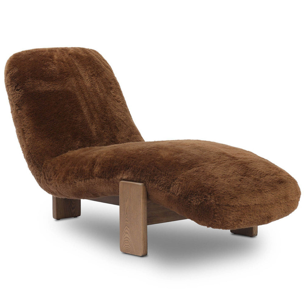 Rivas Chaise, Ochre Shearling by Four Hands