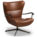 Willow Leather Swivel Chair, Dulane Mahogany by Four Hands — PRM_1