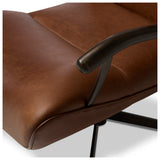 Willow Leather Swivel Chair, Dulane Mahogany by Four Hands — DET_1