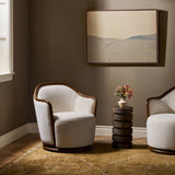 Tibby Swivel Chair, Laughlin Bone by Four Hands
