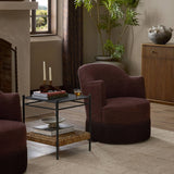 Aurora Fringe Swivel Chair, Laughlin Plum by Four Hands