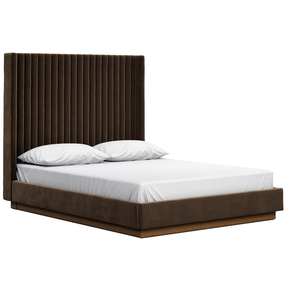 Montgomery Bed w/ High Headboard , Surrey Mink by Four Hands