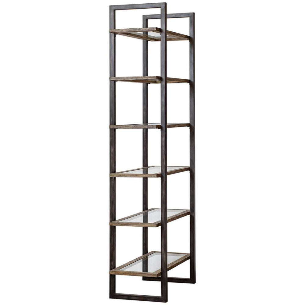 Olwyn Etagere, Aged Steel-Furniture - Storage-High Fashion Home