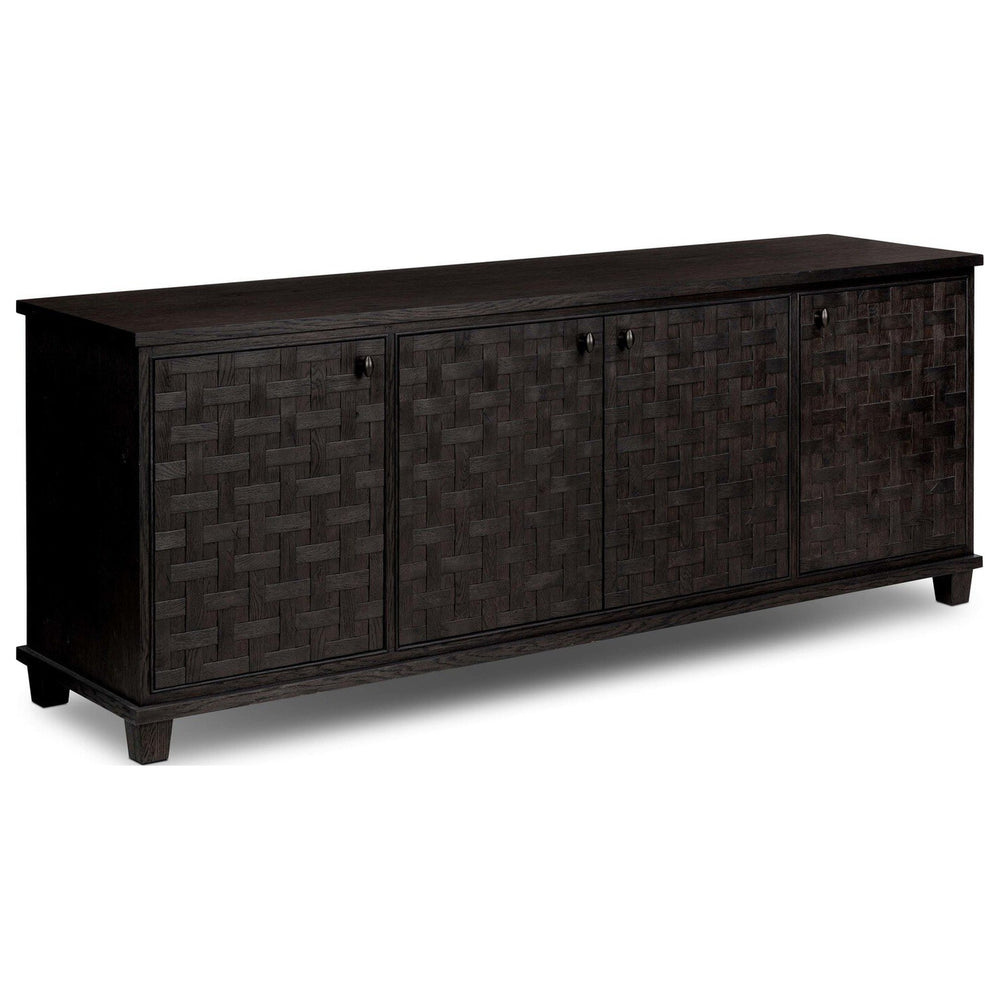Fasano Media Console, Smoked Black Oak Veneer by Amber Lewis x Four Hands — PRM_1