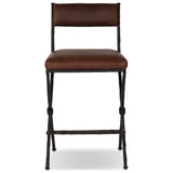 Wrenor Leather Counter Stool, Dulane Mahogany by Amber Lewis x Four Hands — FRT_1