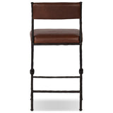 Wrenor Leather Counter Stool, Dulane Mahogany by Amber Lewis x Four Hands — BCK_1