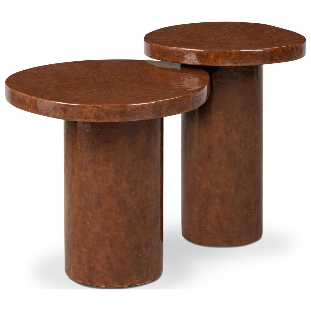 Fern Outdoor Nesting End Tables, Cafe Concrete by Four Hands — PRM_1