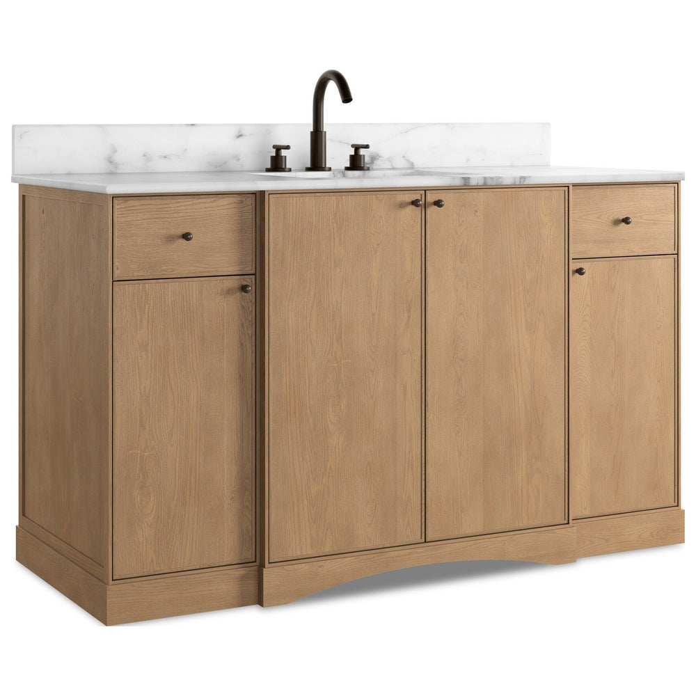 Loretta Single Wide Vanity, Satin Drifted Oak Thin Veneer by Four Hands — PRM_1