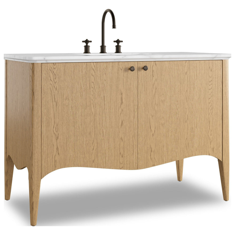 Chiara Single Wide Vanity, Satin Light Wash Oak Veneer by Four Hands — PRM_1