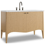 Chiara Single Wide Vanity, Satin Light Wash Oak Veneer by Four Hands — PRM_1