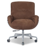 Brahms Leather Desk Chair, Nubuck Tobacco by Four Hands — FRT_1
