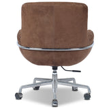 Brahms Leather Desk Chair, Nubuck Tobacco by Four Hands — BCK_1