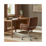 Brahms Leather Desk Chair, Nubuck Tobacco by Four Hands — ESS_1