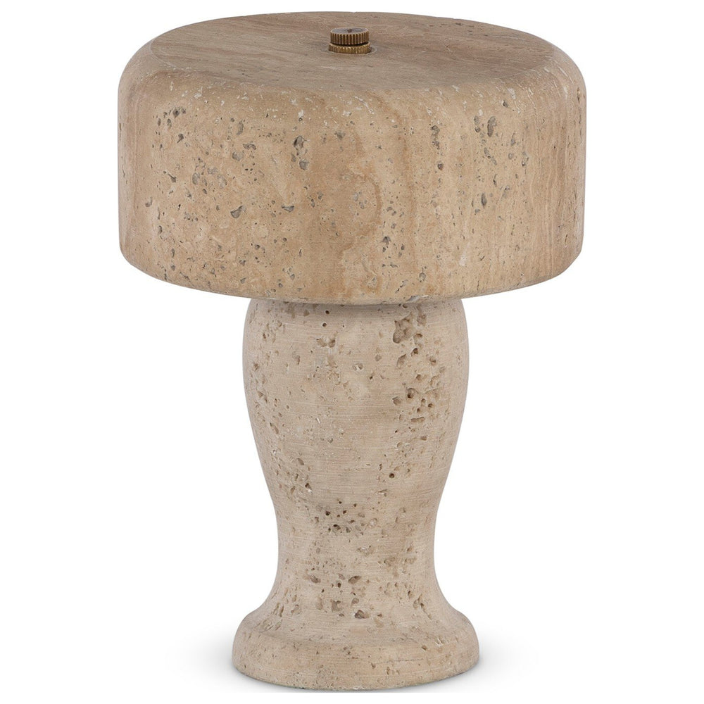 Taos Cordless Table Lamp, Natural Travertine by Four Hands — PRM_1