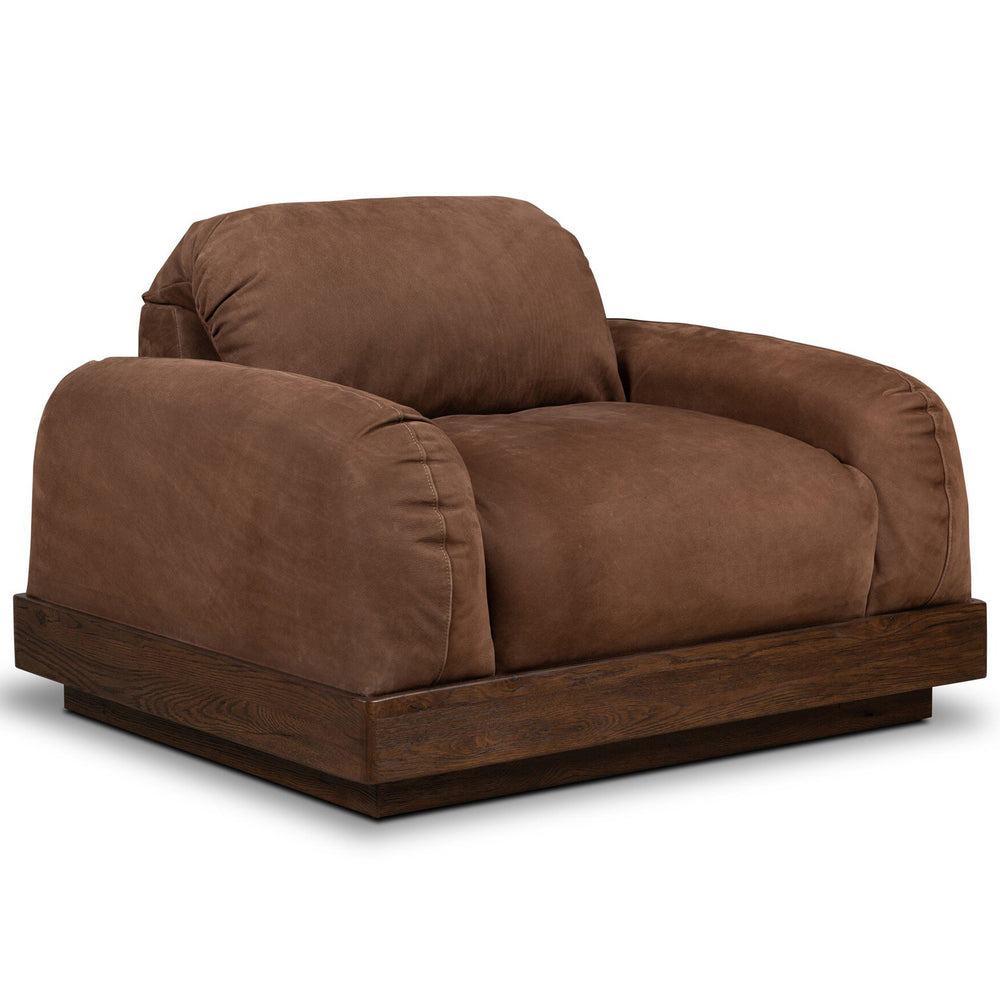 Voller Leather Chair, Nubuck Tobacco by Four Hands