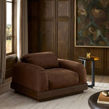 Voller Leather Chair, Nubuck Tobacco by Four Hands