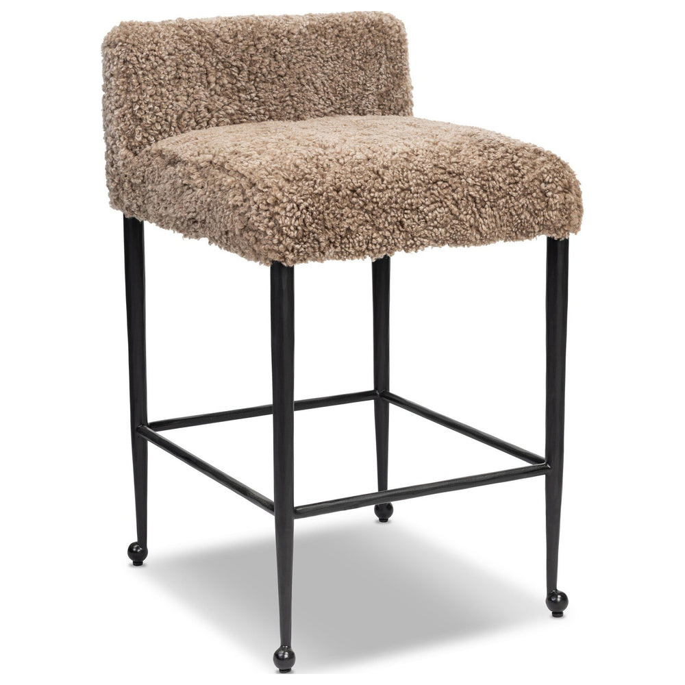 Corla Counter Stool, Taupe Shearling by Four Hands — PRM_1