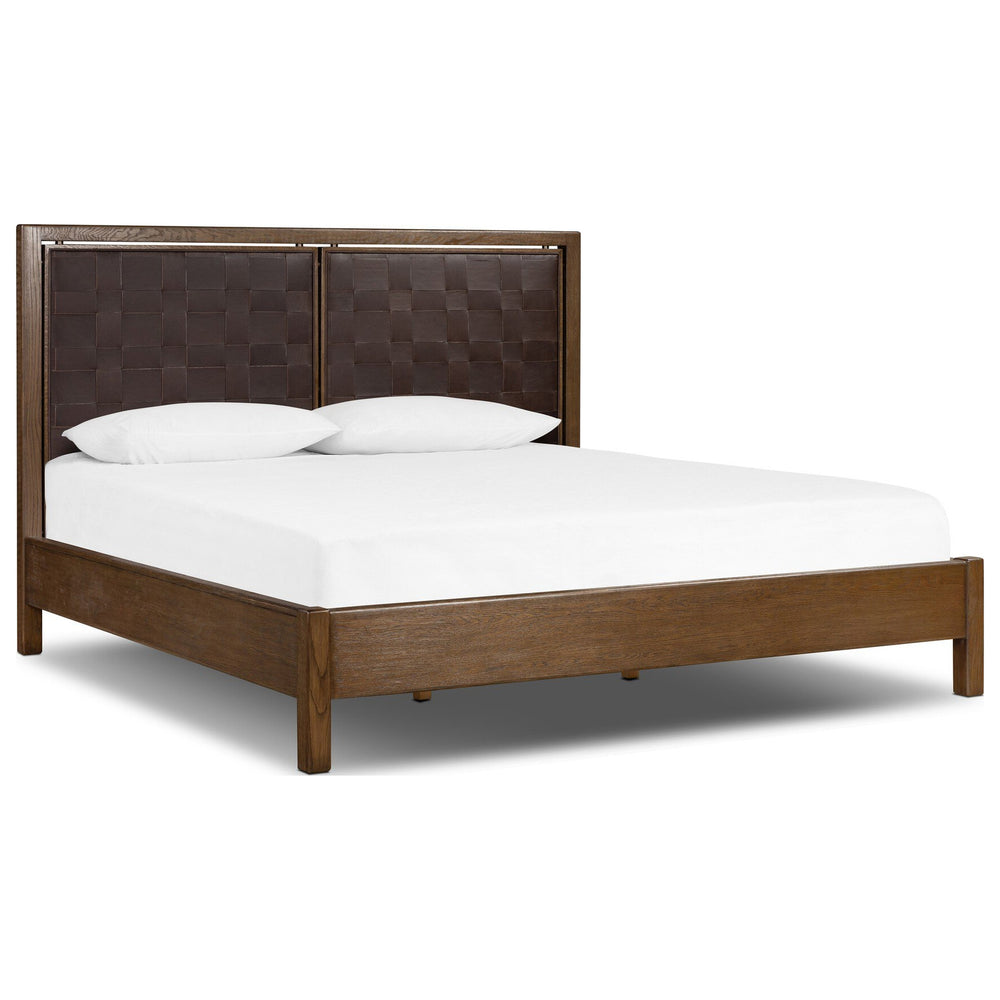 Marco Leather Bed, Lorento Cigar by Four Hands