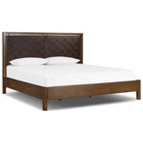 Marco Leather Bed, Lorento Cigar by Four Hands