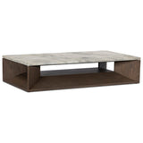 Bailor Coffee Table, Sandblasted White Marble by Four Hands — PRM_1