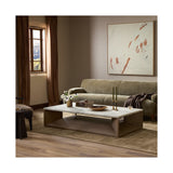 Bailor Coffee Table, Sandblasted White Marble by Four Hands — ESS_1