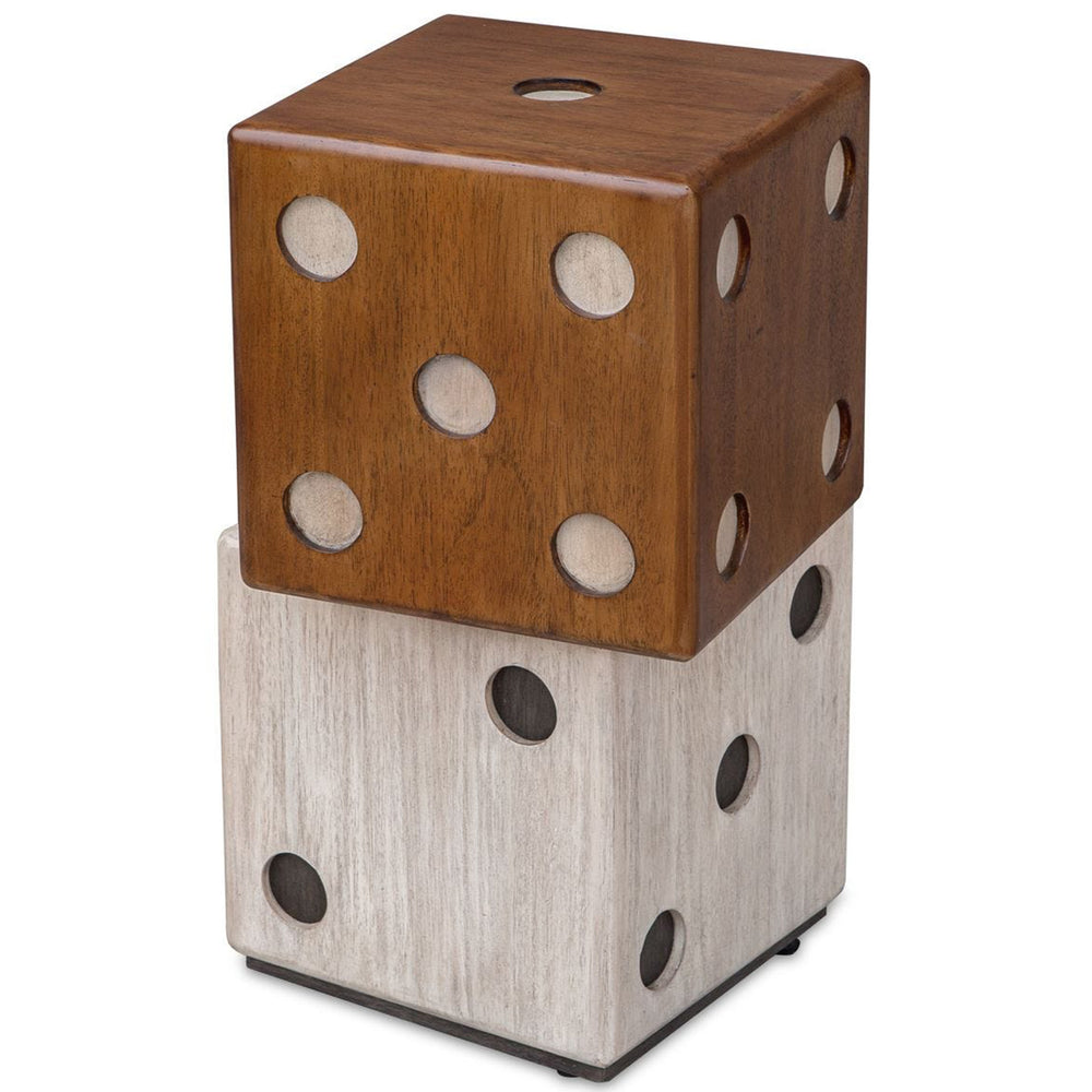 Roll the Dice Accent Table, Natural/White Washed-Furniture - Accent Tables-High Fashion Home