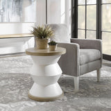 Spool Side Table, Matte White
