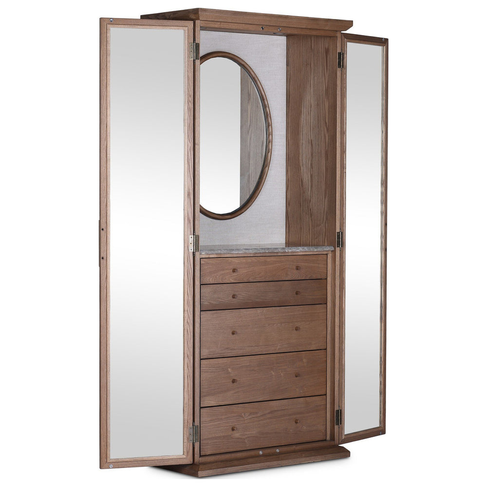 Rosalind Mirror Armoire, Amber Ash Veneer by Four Hands — PRM_1