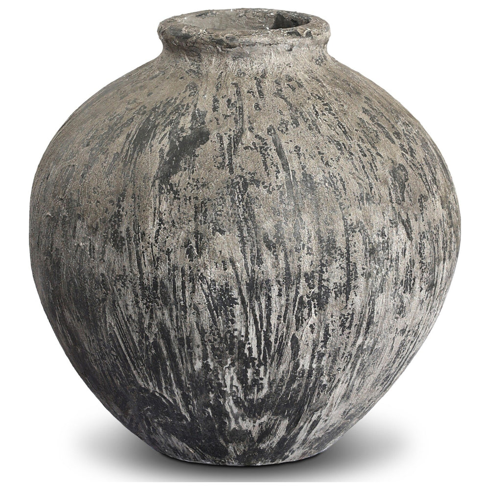 Dunia Vessel, Distressed Grey Terracotta by Four Hands — PRM_1