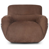 Brahms Leather Swivel Chair, Nubuck Tobacco by Four Hands — FRT_1