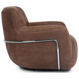 Brahms Leather Swivel Chair, Nubuck Tobacco by Four Hands — SID_1