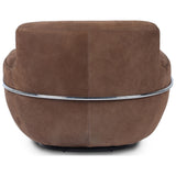 Brahms Leather Swivel Chair, Nubuck Tobacco by Four Hands — BCK_1