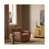 Brahms Leather Swivel Chair, Nubuck Tobacco by Four Hands — ESS_1