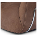 Brahms Leather Swivel Chair, Nubuck Tobacco by Four Hands — DET_1