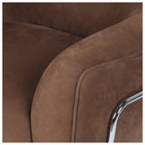 Brahms Leather Swivel Chair, Nubuck Tobacco by Four Hands — DET_1