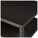 Bucco Rectangular Coffee Table, Black Oak Solid by Four Hands — DET_1