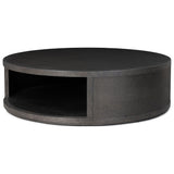 Bucco Round Coffee Table, Black Faux Shagreen by Four Hands — PRM_1