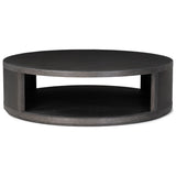 Bucco Round Coffee Table, Black Faux Shagreen by Four Hands — FRT_1