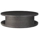 Bucco Round Coffee Table, Black Faux Shagreen by Four Hands — SID_1
