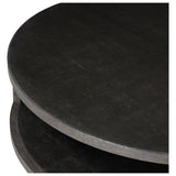 Bucco Round Coffee Table, Black Faux Shagreen by Four Hands — DET_1